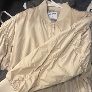 Old Navy Women's Beige Bomber Jacket